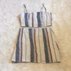 Forever 21 striped two piece skirt and top set